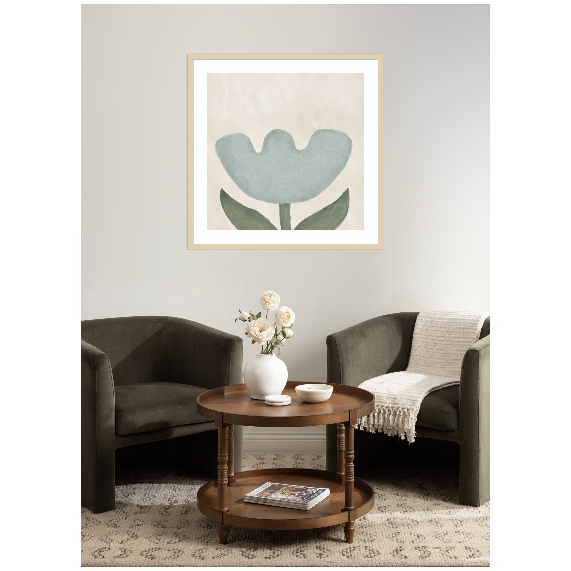 Blue Flower by Gabrielly Guedes Framed Wall Art Print