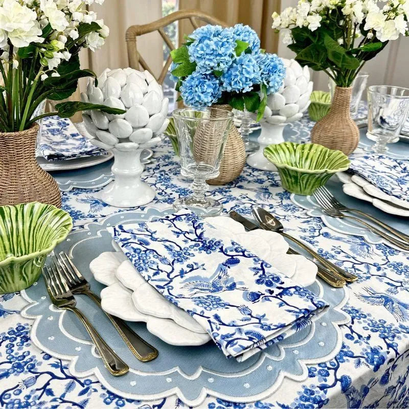 Ava Cotton Placemat in Blue (Set of 4) - The Mayfair Hall
