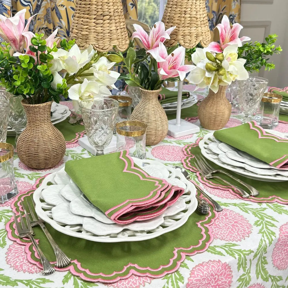 Bettina Placemat - Green & Pink (Set of 4) - The Mayfair Hall