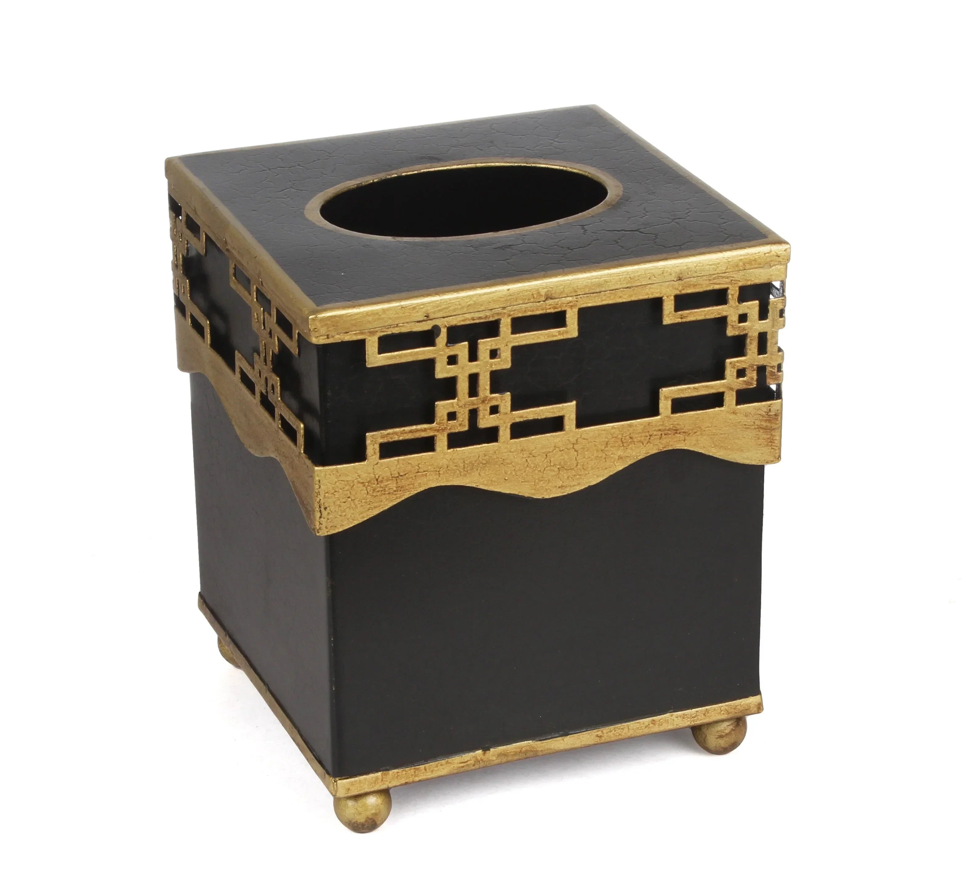 Black Fretwork Tissue Holder - The Mayfair Hall