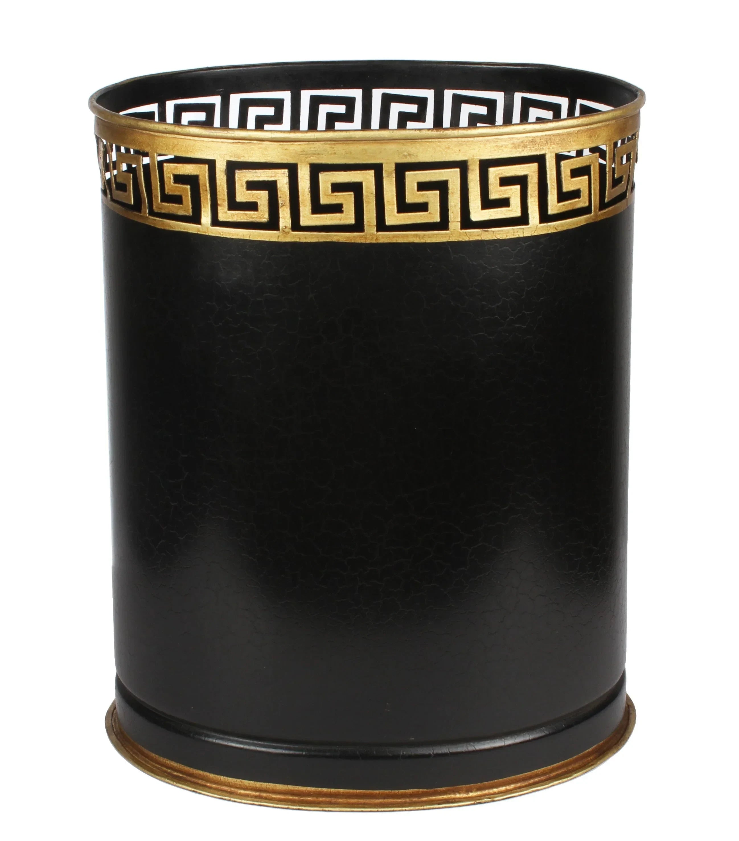 Black Greek Key Wastepaper Basket - The Mayfair Hall