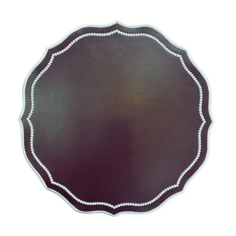 Sloane Placemat with Dotted Border in Dark Brown (Set of 4) - The Mayfair Hall