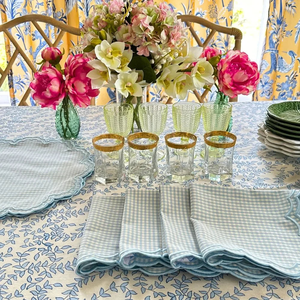 Bettina Napkin - Blue Gingham (Set of 4) - The Mayfair Hall