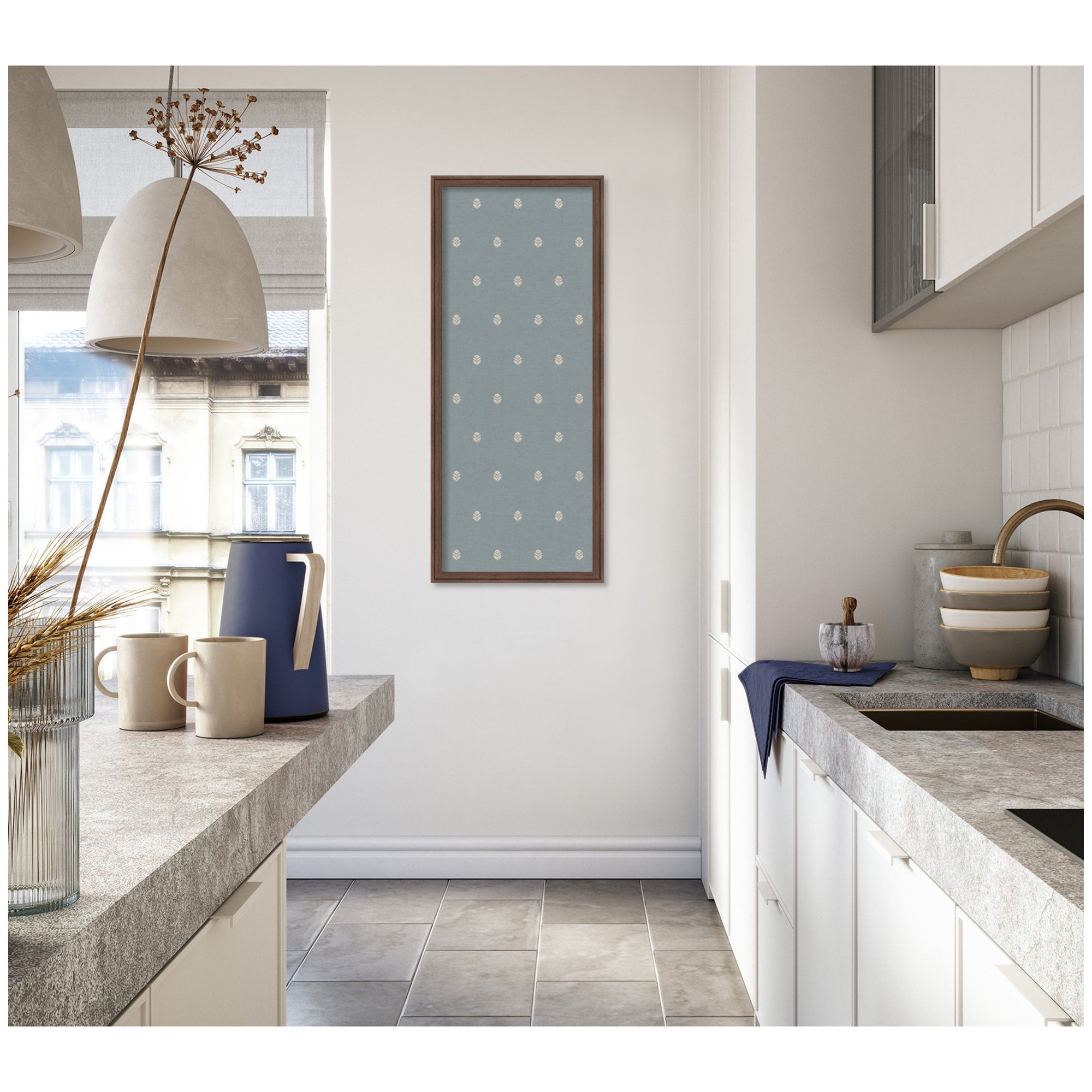 Pinboard Blue Botanical Block Print