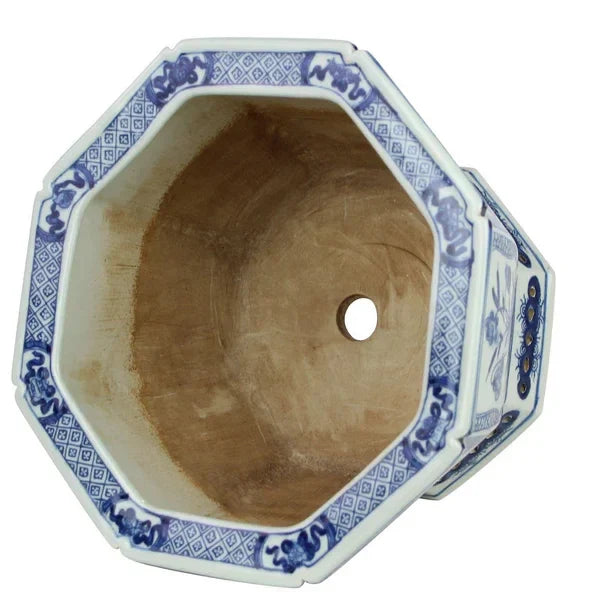 Mid Size Village Scene Hexagon Planter - The Mayfair Hall