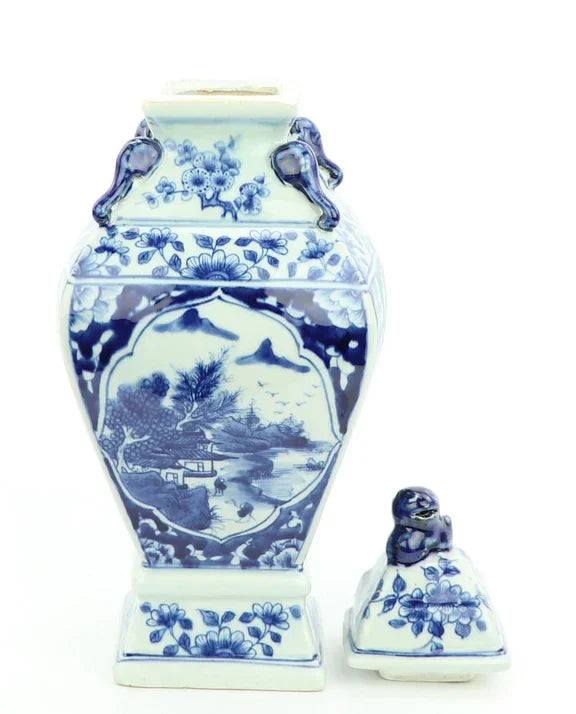 Square Village Scene Jar - The Mayfair Hall