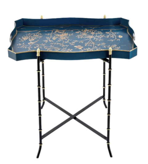 Navy & Gold RECTANGULAR TRAY TABLE
