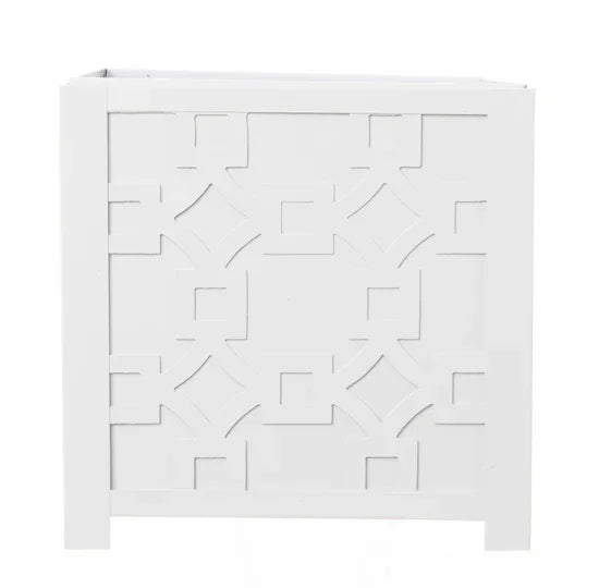 White Fretwork Planter - The Mayfair Hall