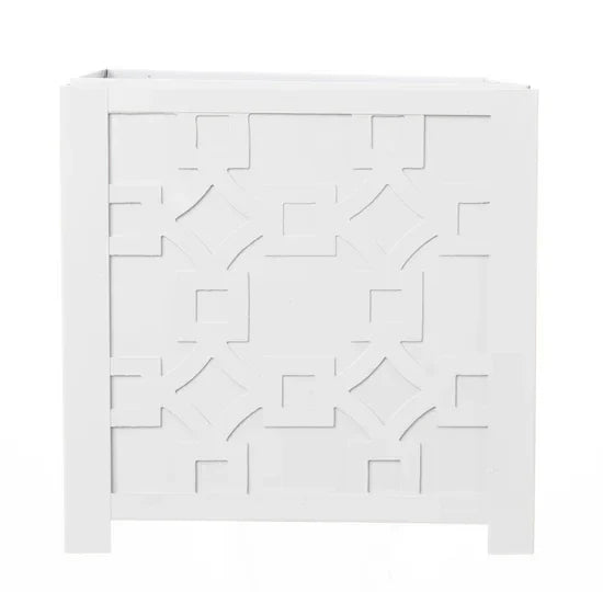 White Fretwork Planter - The Mayfair Hall