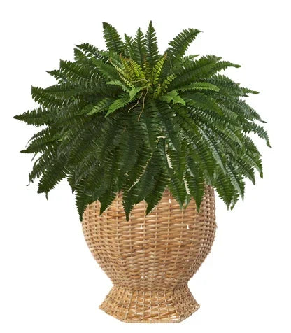 Deep Hexagon Wicker Planter in Natural - The Mayfair Hall