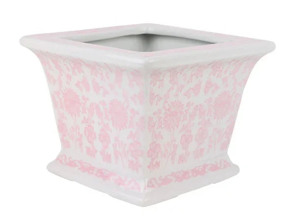 Pink Square Floral Planter - The Mayfair Hall