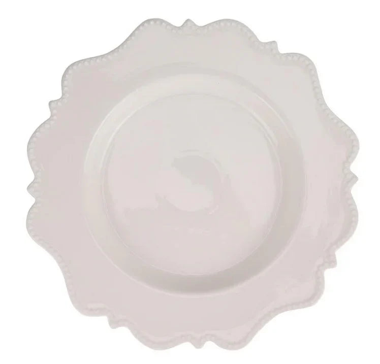 IVORY BEADED SCALLOPED CHARGER - The Mayfair Hall