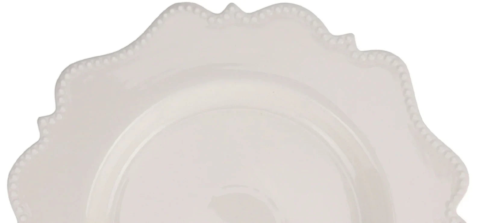 IVORY BEADED SCALLOPED CHARGER - The Mayfair Hall