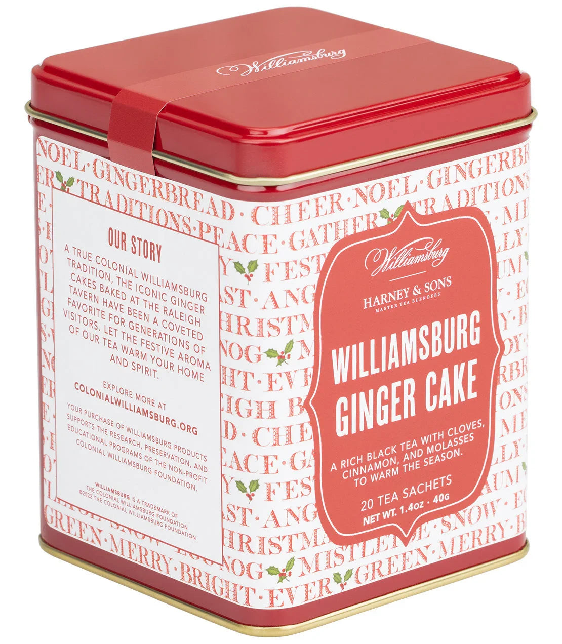 Williamsburg Ginger Cake Tea, Tin of 20 Sachets