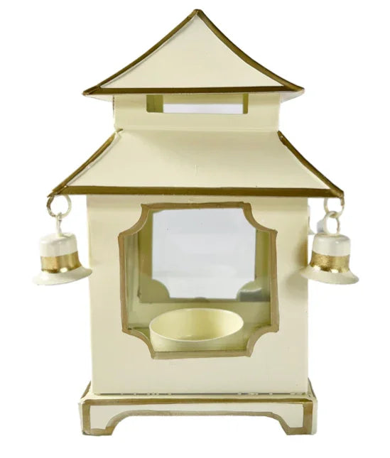 Pagoda Lantern in Ivory and Gold - The Mayfair Hall