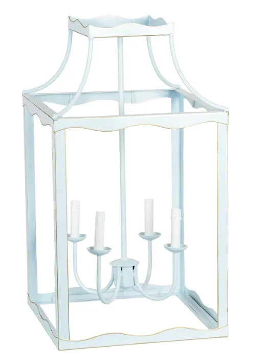 Large Lantern in Soft Blue and Gold - The Mayfair Hall