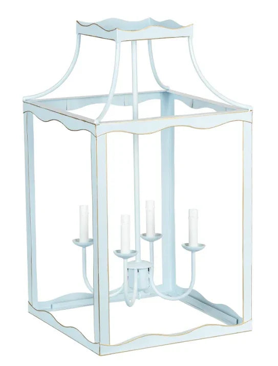 Large Lantern in Soft Blue and Gold - The Mayfair Hall