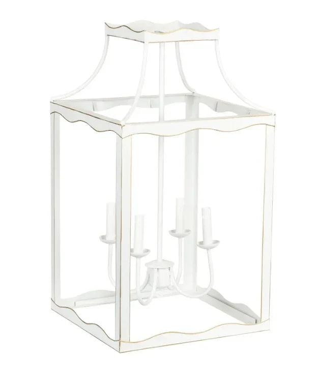 Large Lantern in Soft White and Gold - The Mayfair Hall