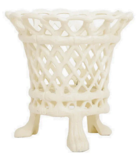 Ivory Lattice Footed Planter - The Mayfair Hall