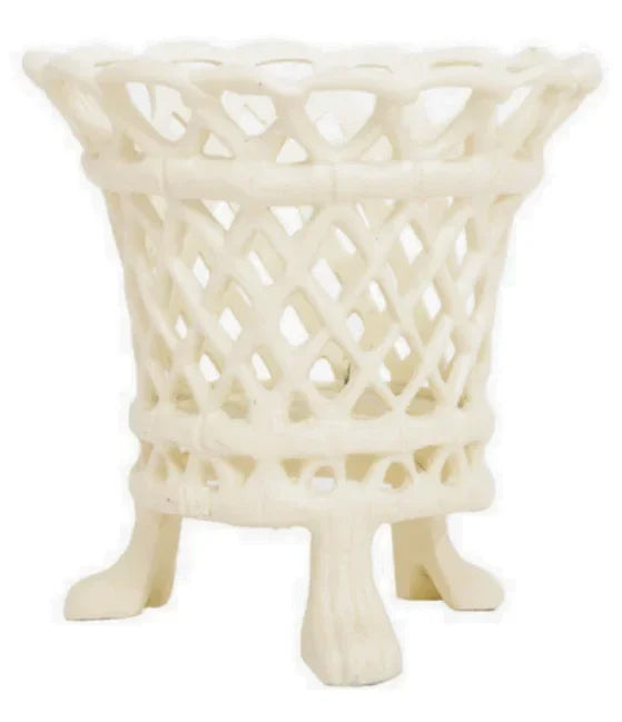 Ivory Lattice Footed Planter - The Mayfair Hall