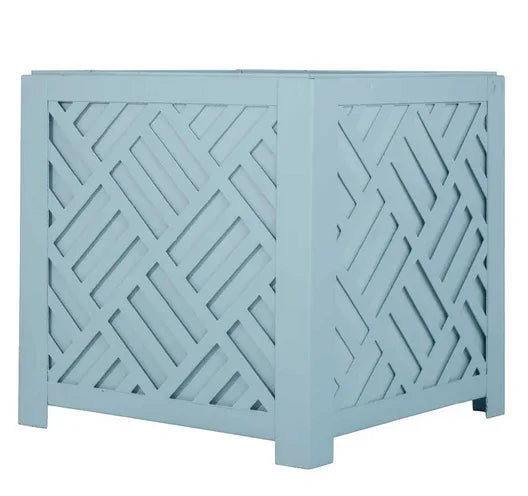 Blue Fretwork Planter - The Mayfair Hall