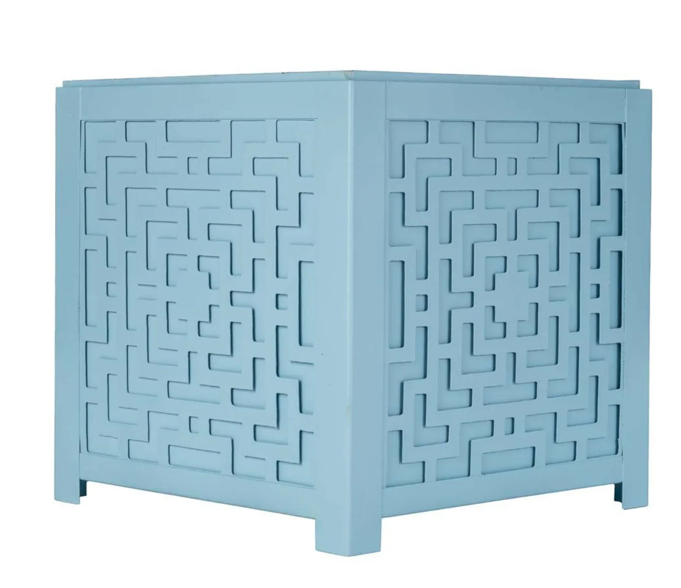 Blue Fretwork Planter - The Mayfair Hall