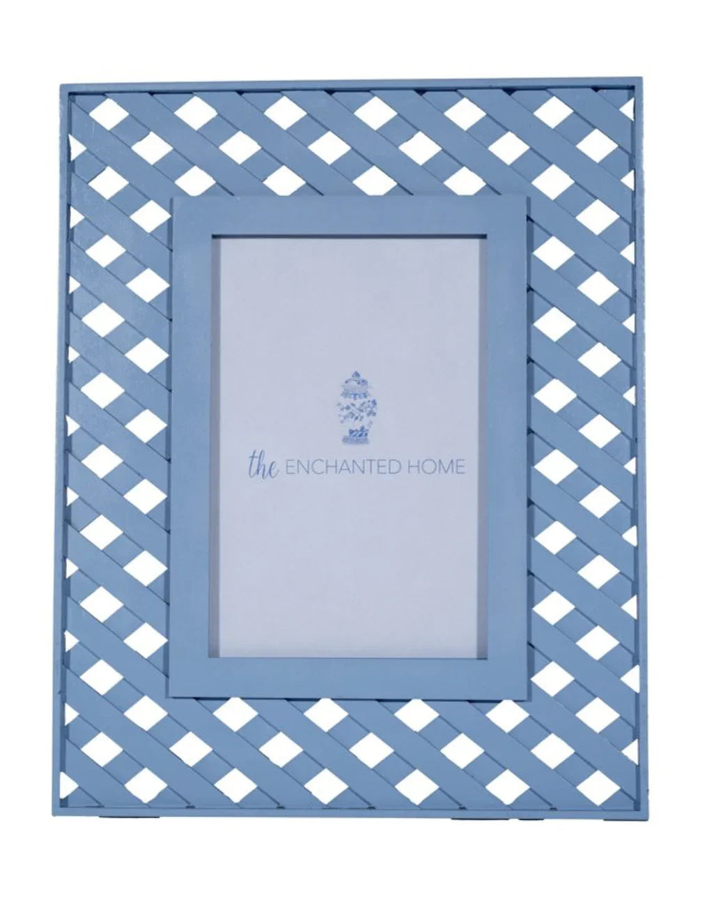 Lattice Picture Frame in Cornflower Blue - The Mayfair Hall