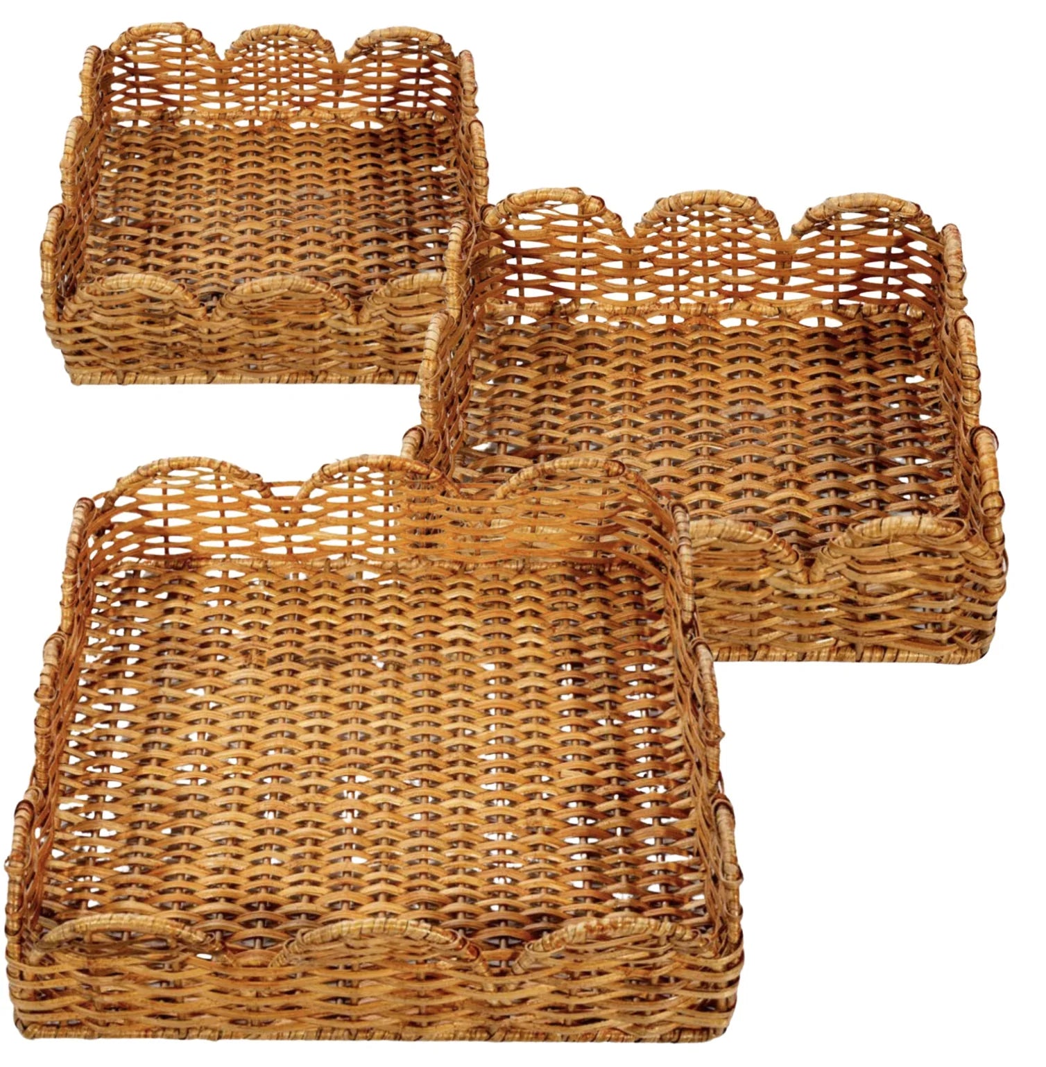 Scalloped Wicker Baskets - The Mayfair Hall