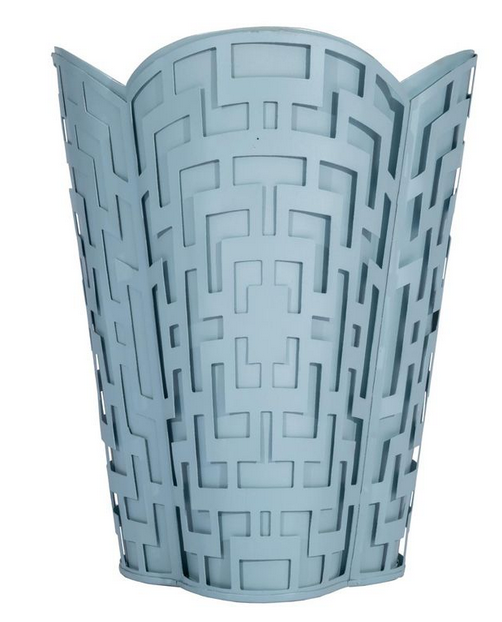 Slate Blue Fretwork Wastepaper Basket & Tissue (3 Options)