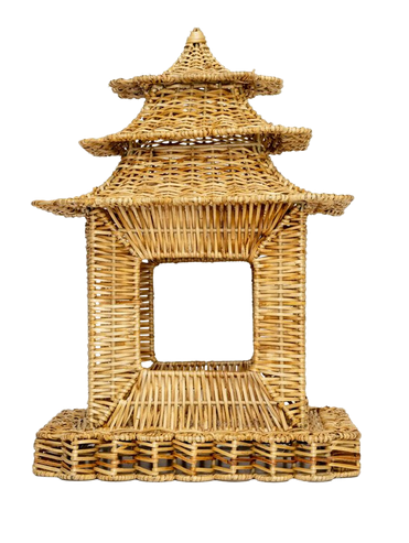 Natural Scalloped Wicker Pagoda (3 Sizes)