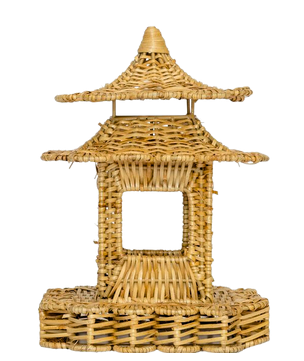 Natural Scalloped Wicker Pagoda (3 Sizes)