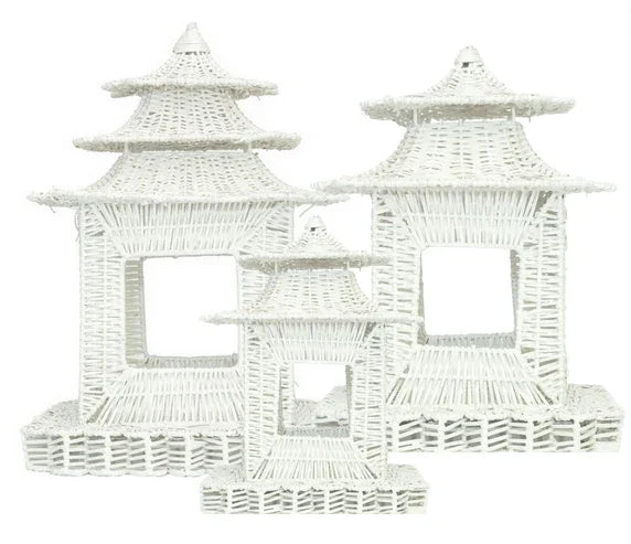 White Scalloped Wicker Pagoda - The Mayfair Hall