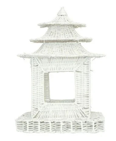 White Scalloped Wicker Pagoda - The Mayfair Hall