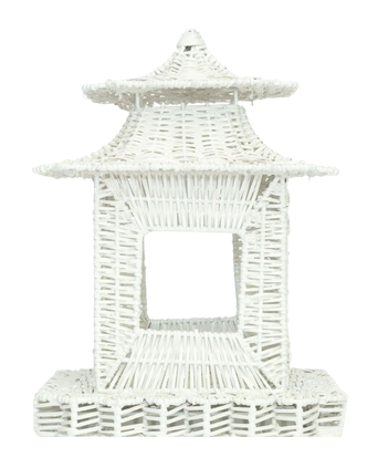 White Scalloped Wicker Pagoda (3 Sizes)