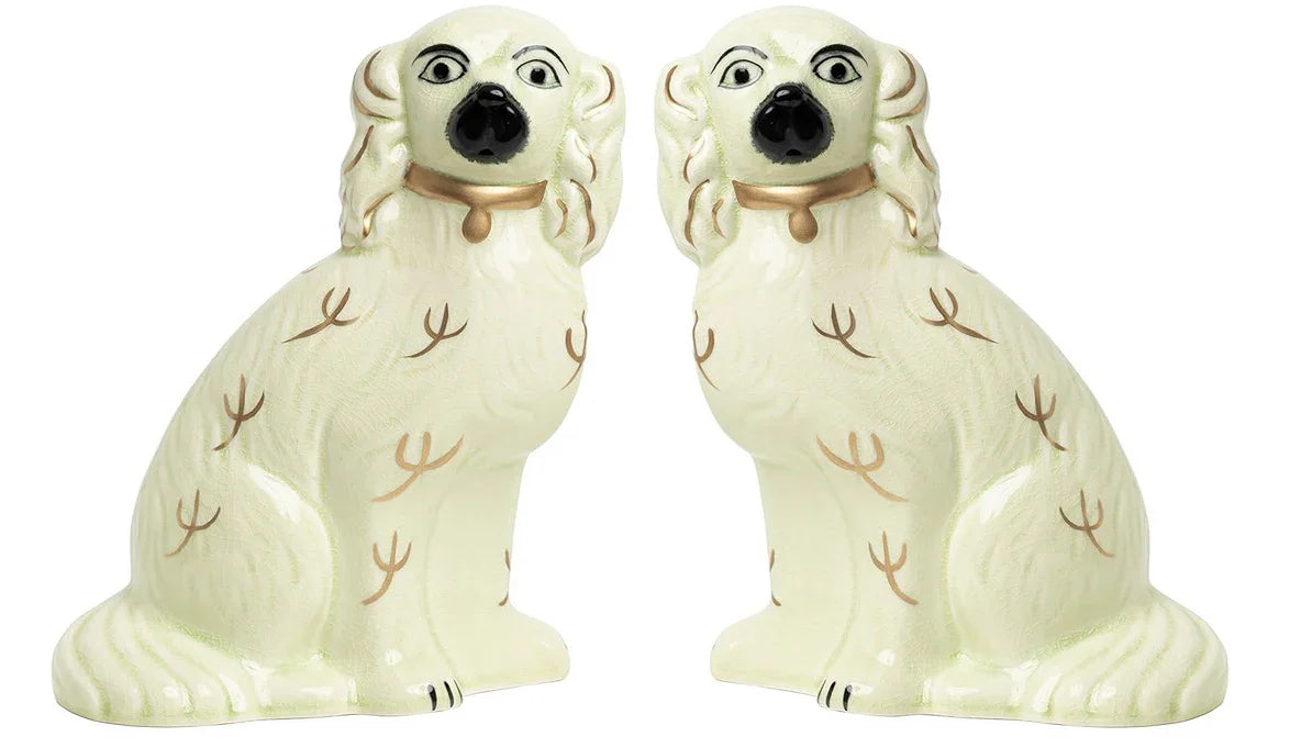Ivory & Gold Staffordshire Dogs - The Mayfair Hall