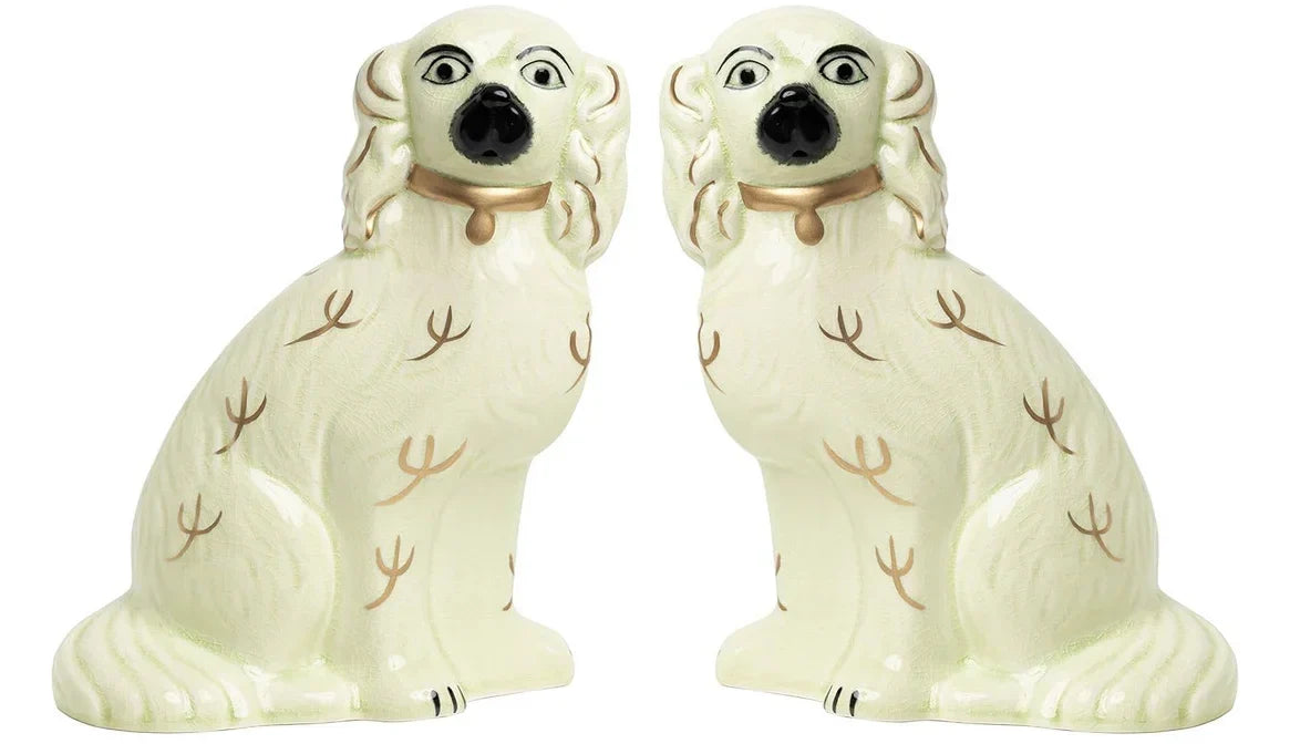 Ivory & Gold Staffordshire Dogs - The Mayfair Hall