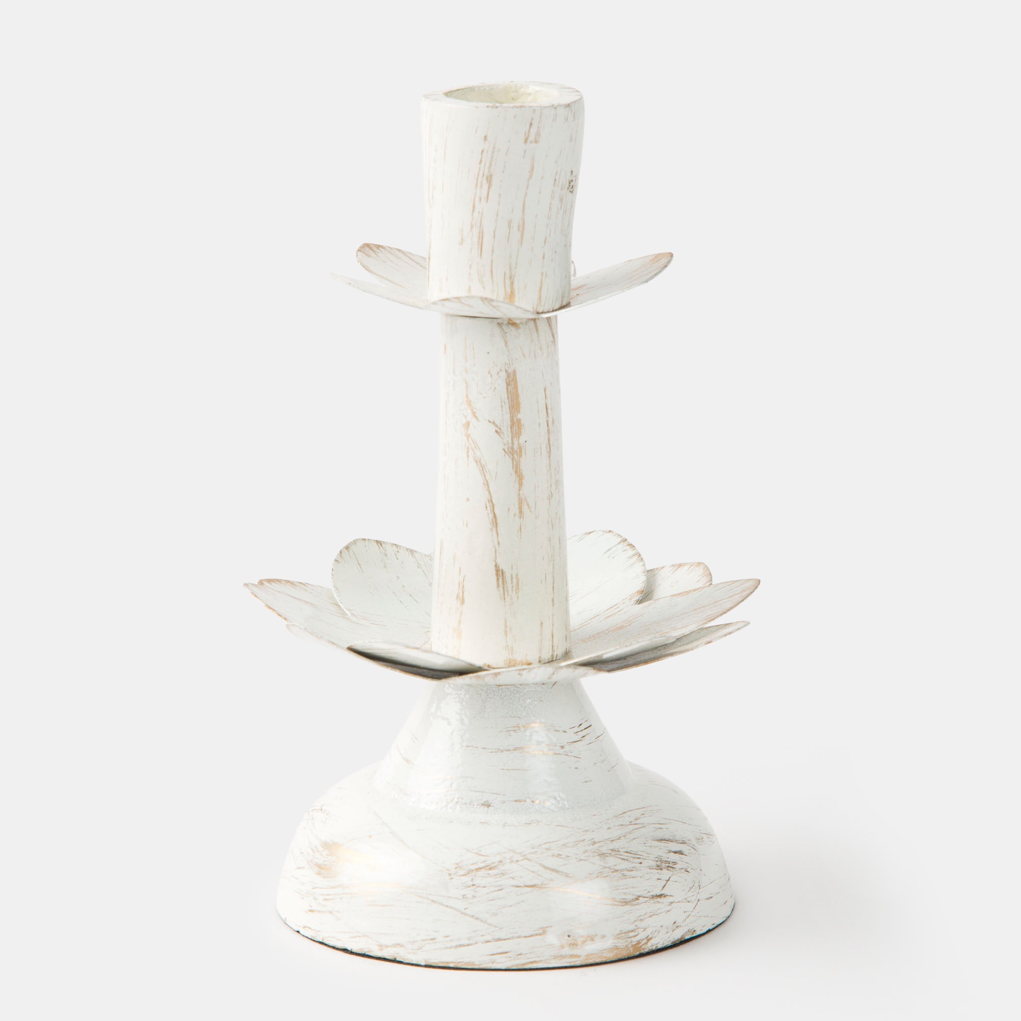Lotus Bloom Tapered Aluminum Candleholder