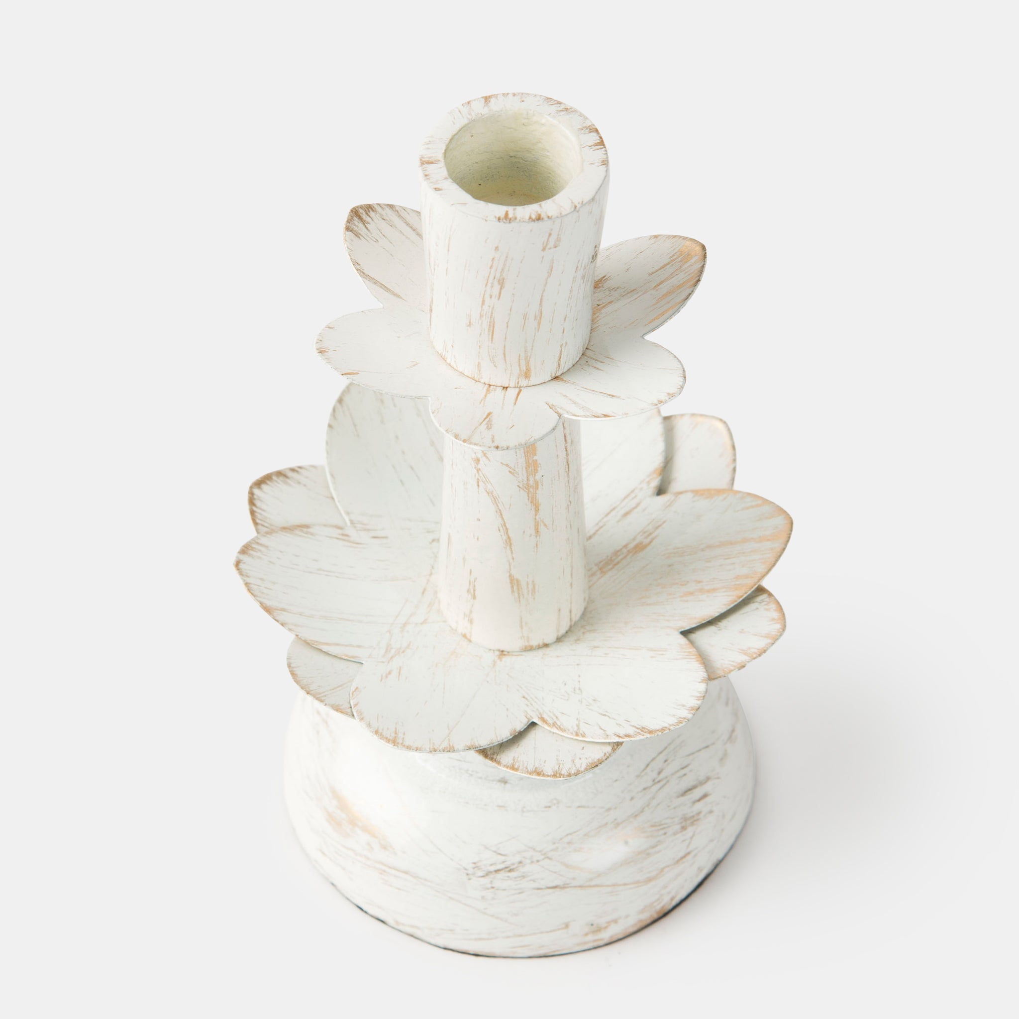 Lotus Bloom Tapered Aluminum Candleholder