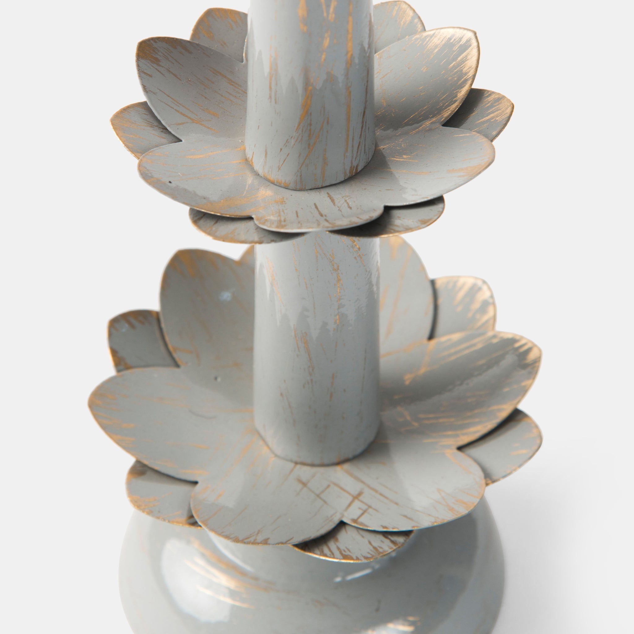 Lotus Bloom Tapered Aluminum Candleholder