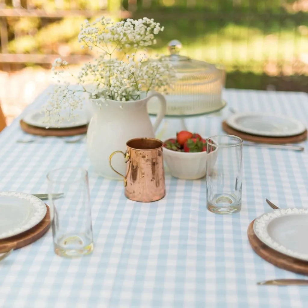 Blue Ruffled Gingham Tablecloth - The Mayfair Hall