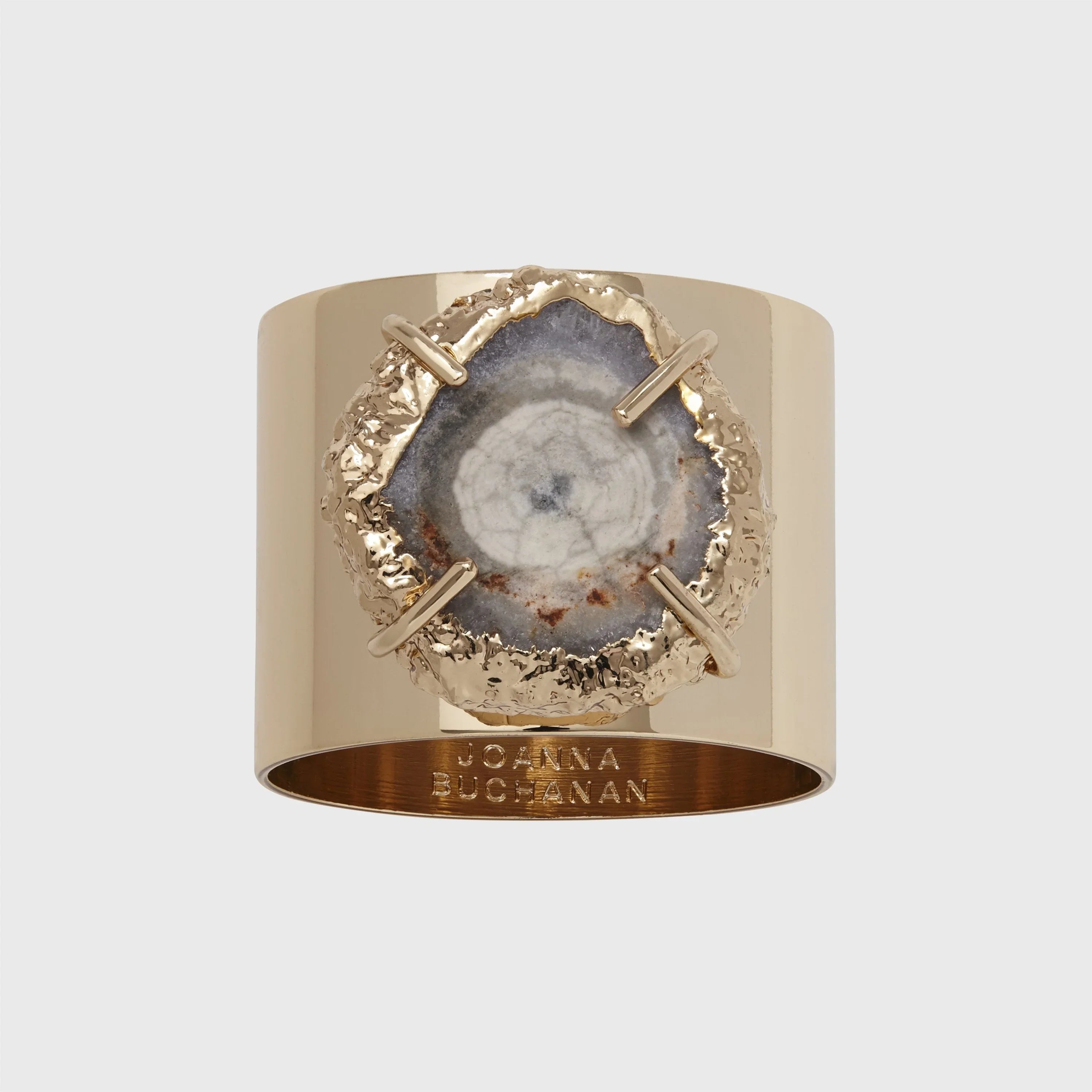 Crystal quartz napkin rings, grey, set of two - The Mayfair Hall