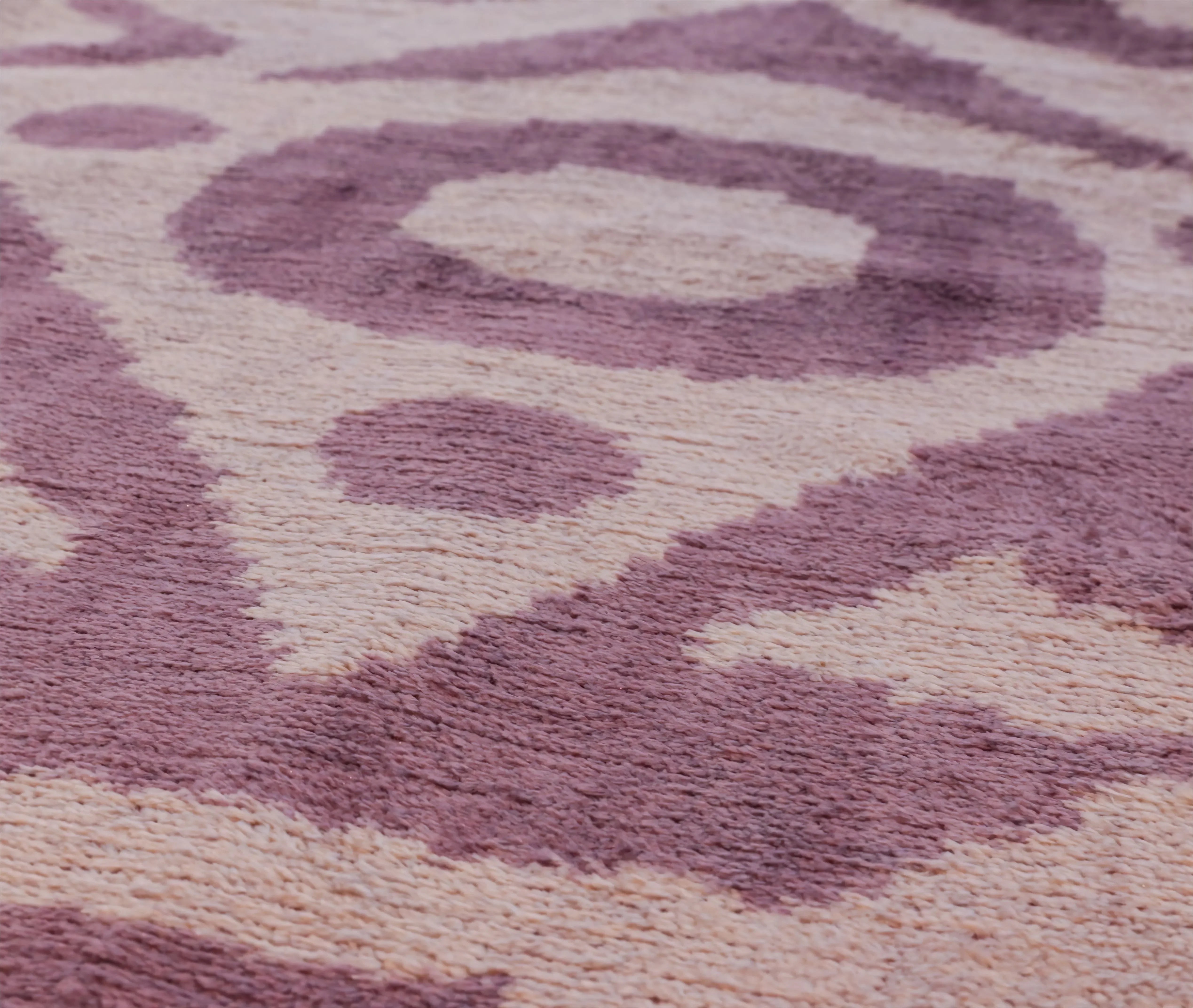 Handmade Ikat Silk Velvet Throw Pillow - 16x24, Lavender and Cream Luxury Cushion with Down Feather Insert - The Mayfair Hall