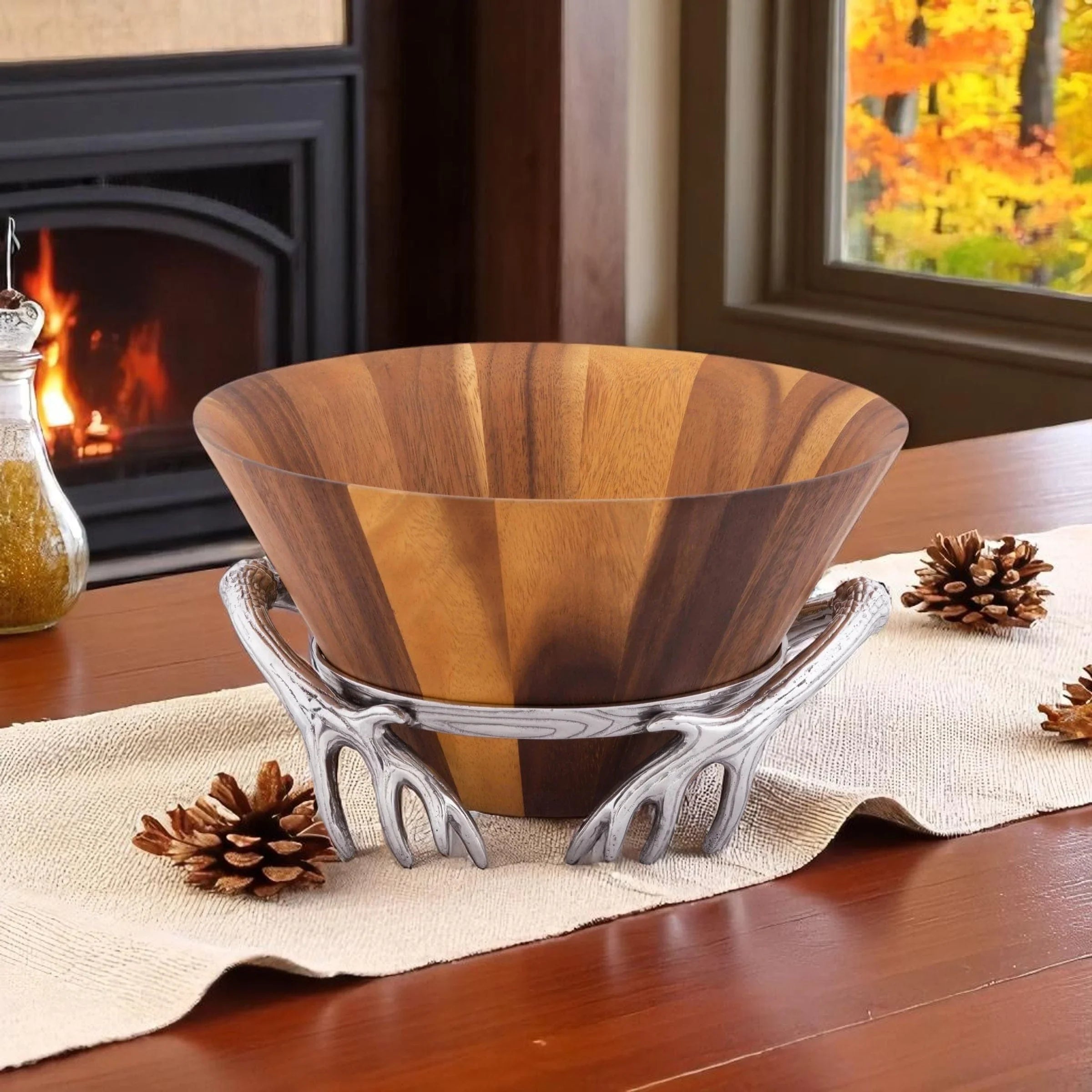 Antler Wood Salad Bowl