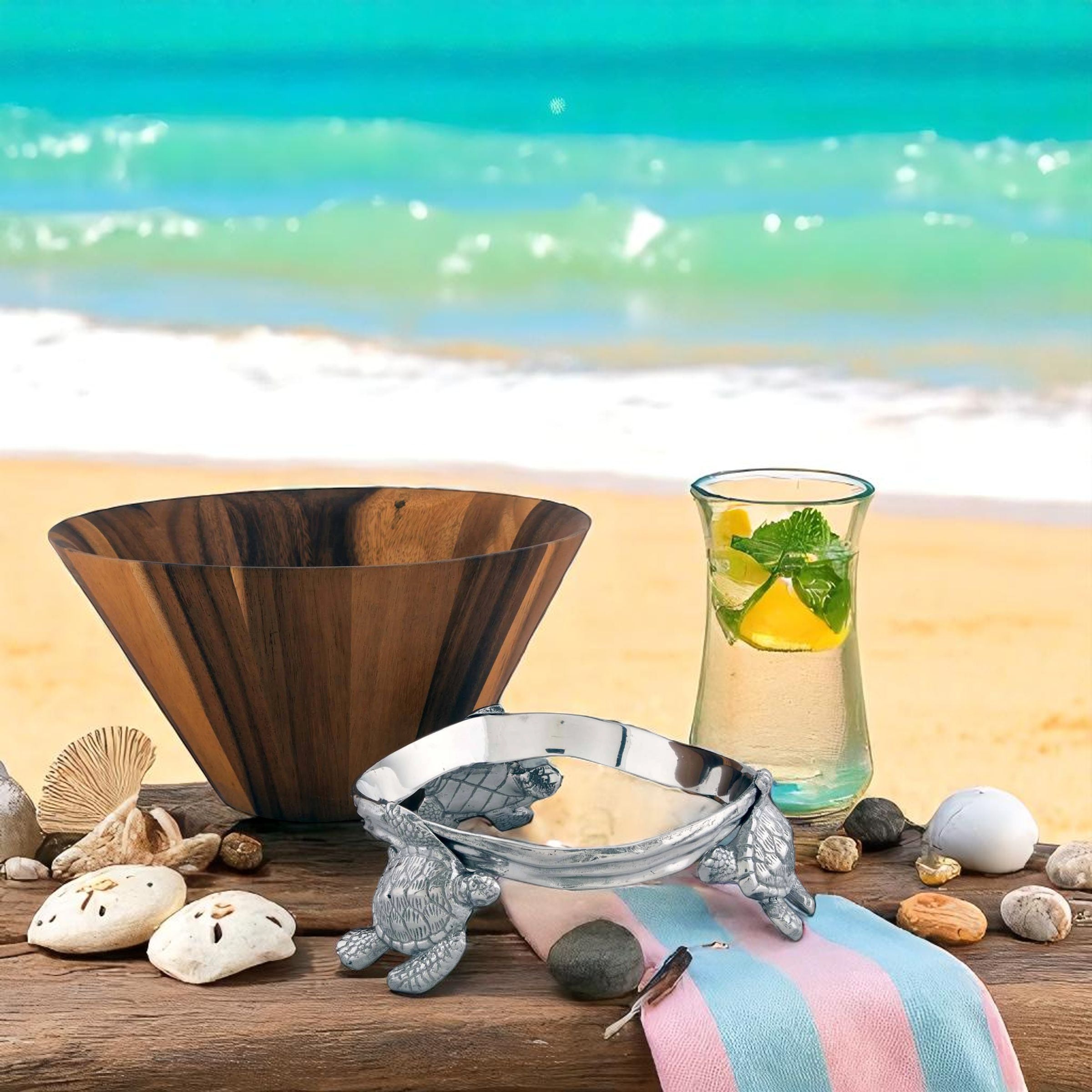 Sea Turtle Wood Salad Bowl