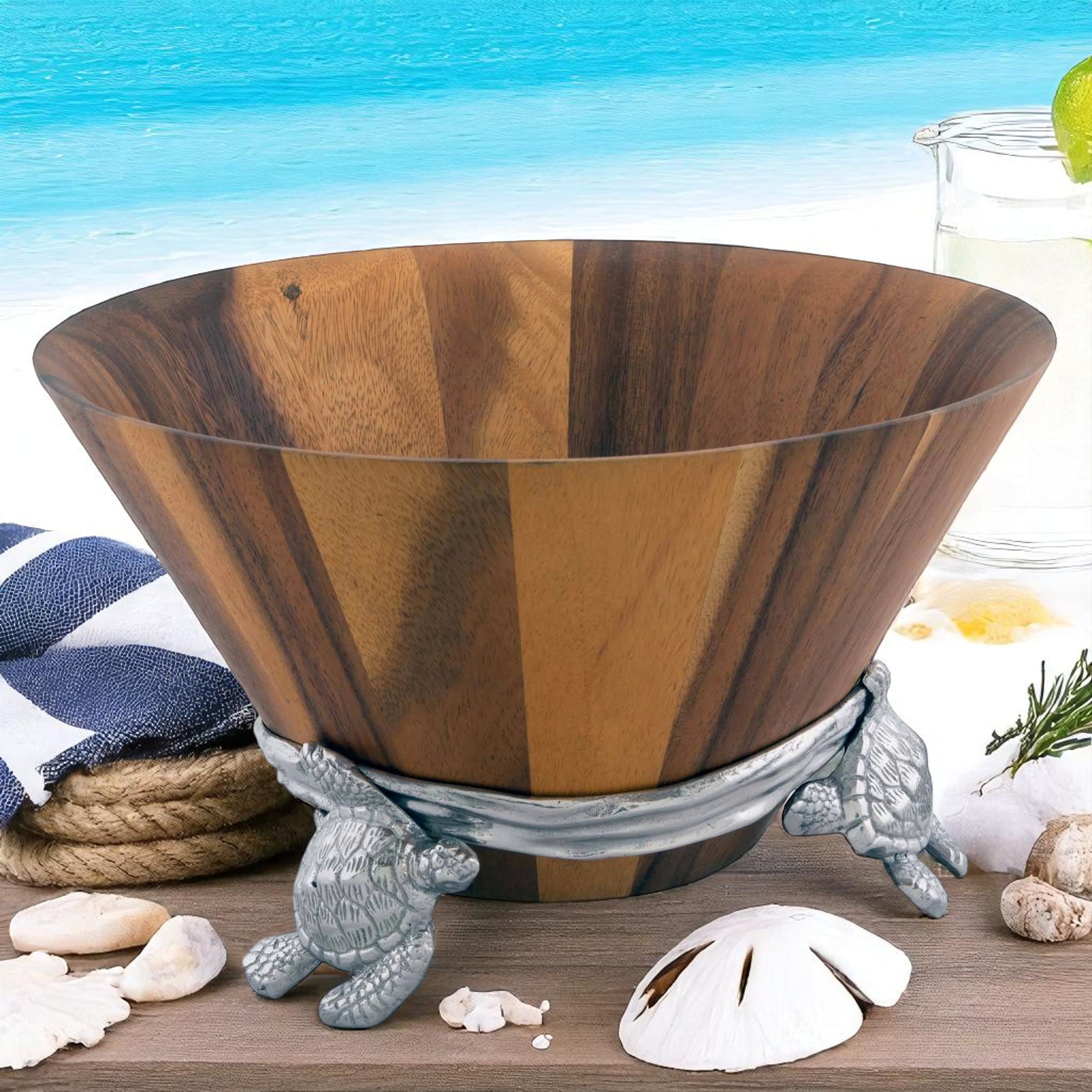 Sea Turtle Wood Salad Bowl