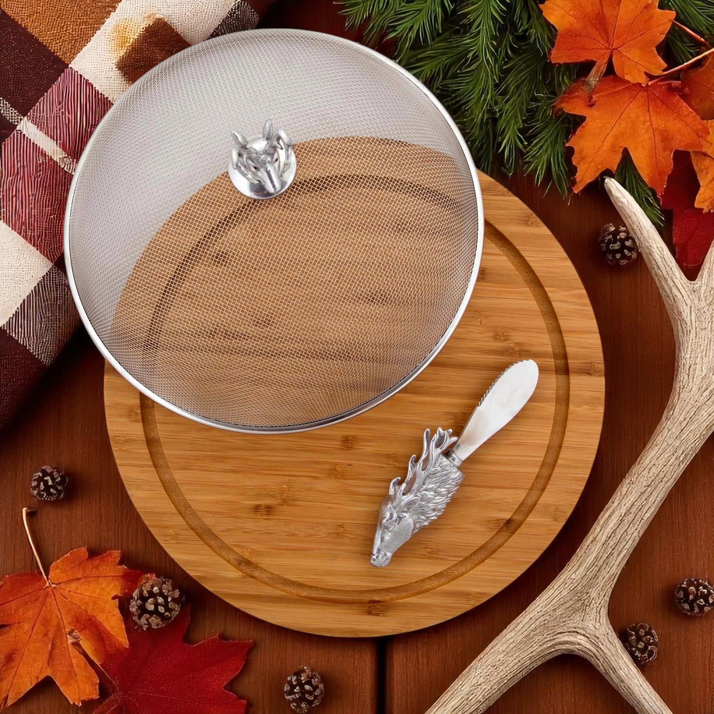 Elk Head Picnic Cheese Board and Spreader