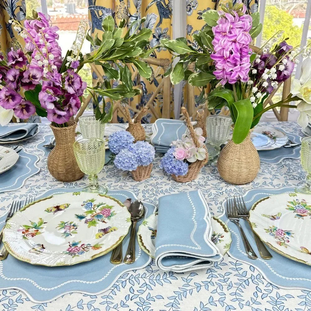 Waverly Cotton Napkin in Blue (Set of 4) - The Mayfair Hall