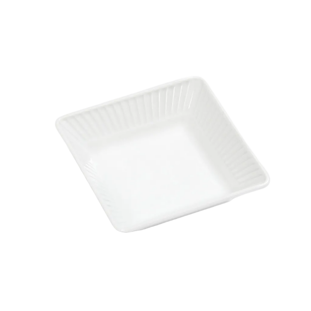 Plisse Pleated Square Porcelain Dishes by Pillivuyt — Set of 4