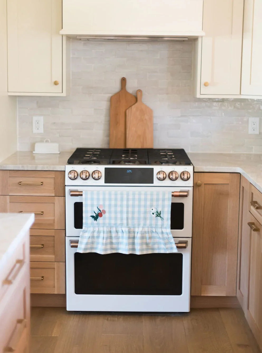 Blue Ruffled Gingham Dish Towel - The Mayfair Hall