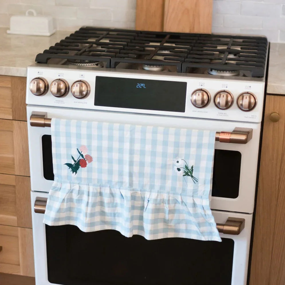 Blue Ruffled Gingham Dish Towel - The Mayfair Hall